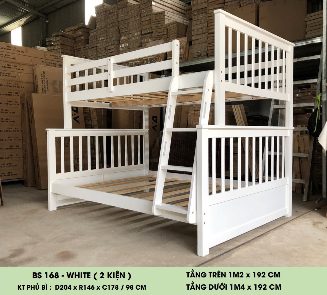 Giường tầng BS 168GK - WHITE